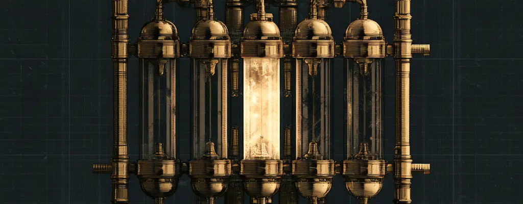 Brass pneumatic message capsules — the Order's Herald